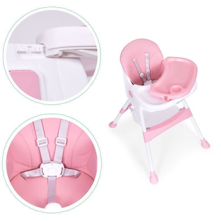 10_max (2) Καρεκλάκι φαγητού 2 σε 1 Ροζ - Image 8