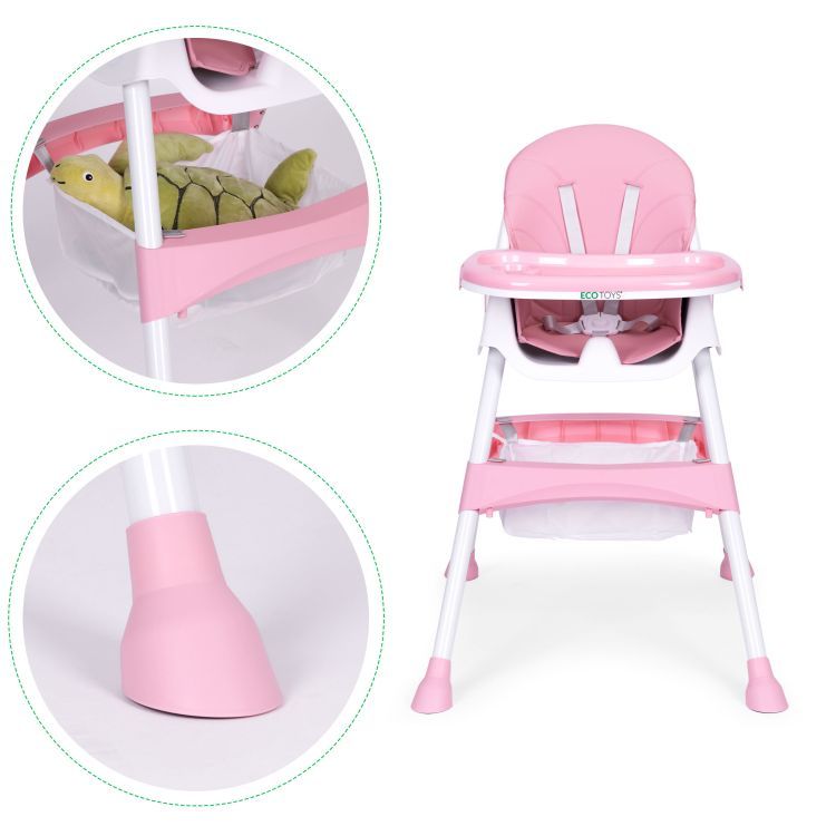 11_max (2) Καρεκλάκι φαγητού 2 σε 1 Ροζ - Image 9