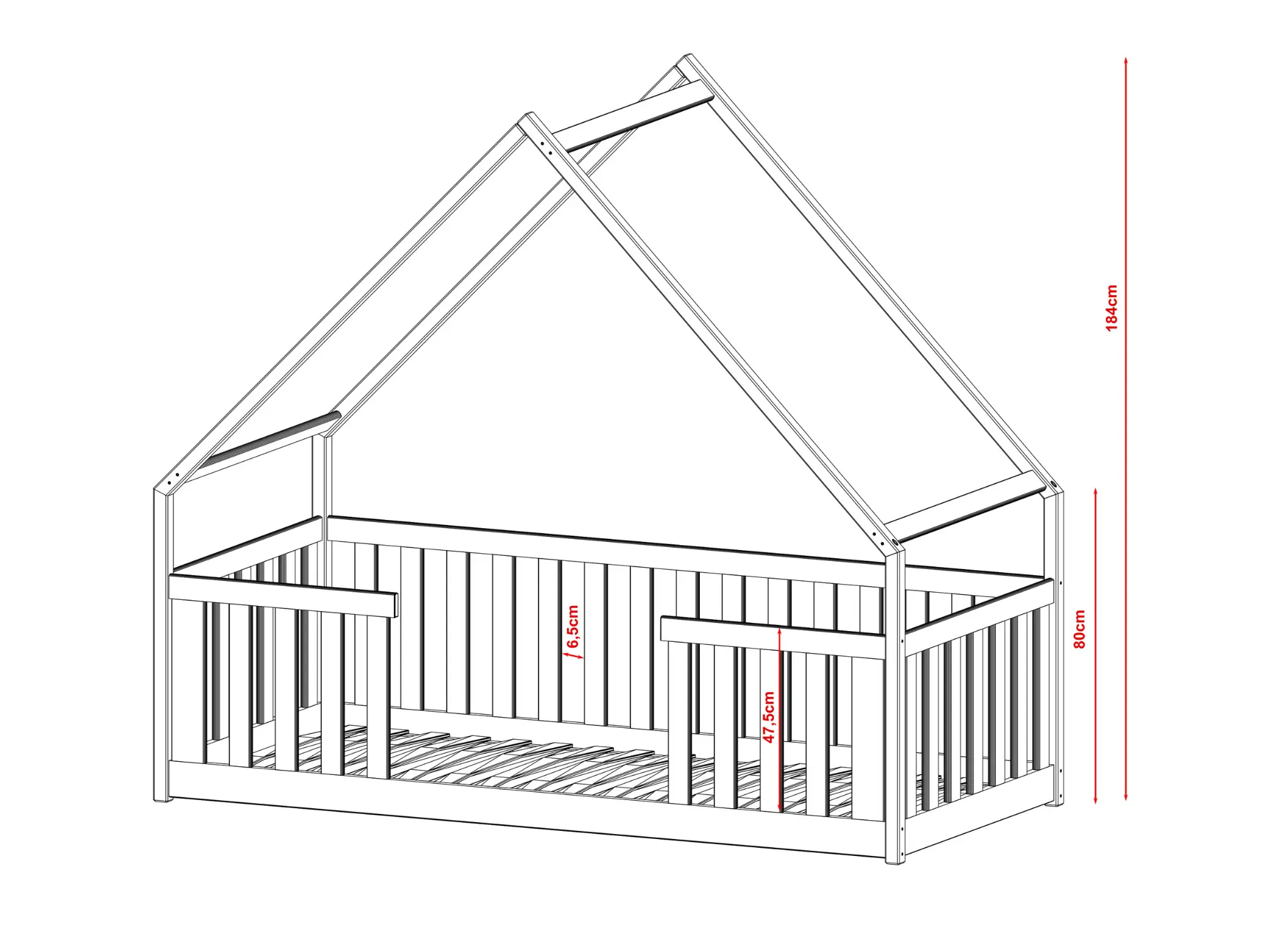 BEE2 Bee Μontessori παιδικό κρεβάτι μασίφ - Image 2