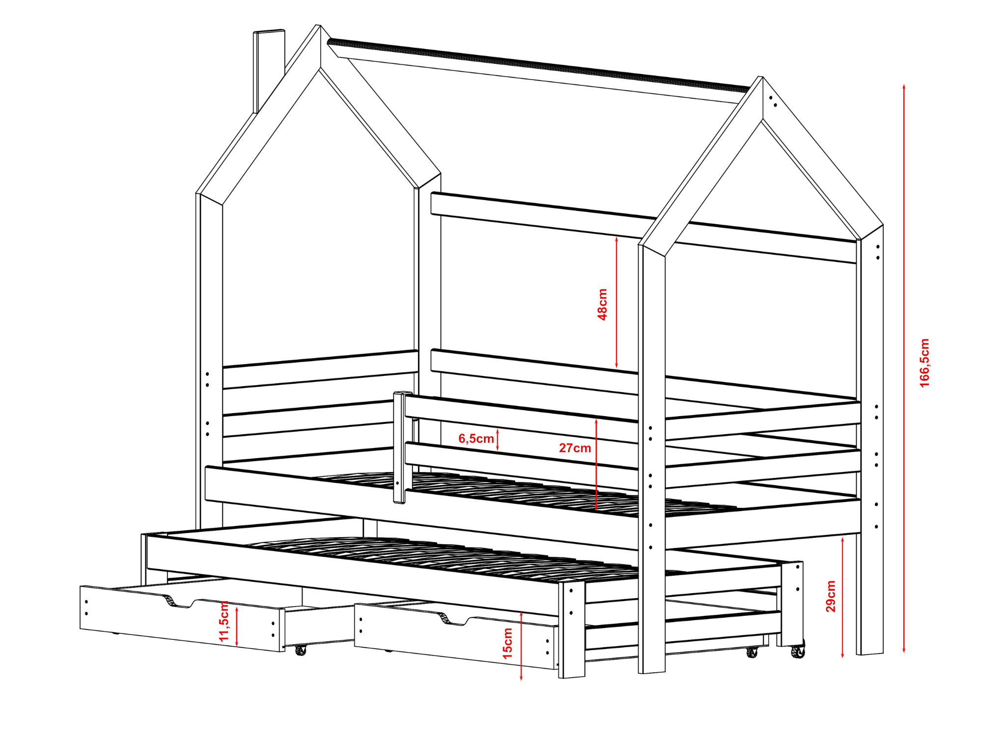 DISNEY 3 Disney 2 ατόμων κρεβάτι ΜΑΣΙΦ με συρόμενο - Image 6