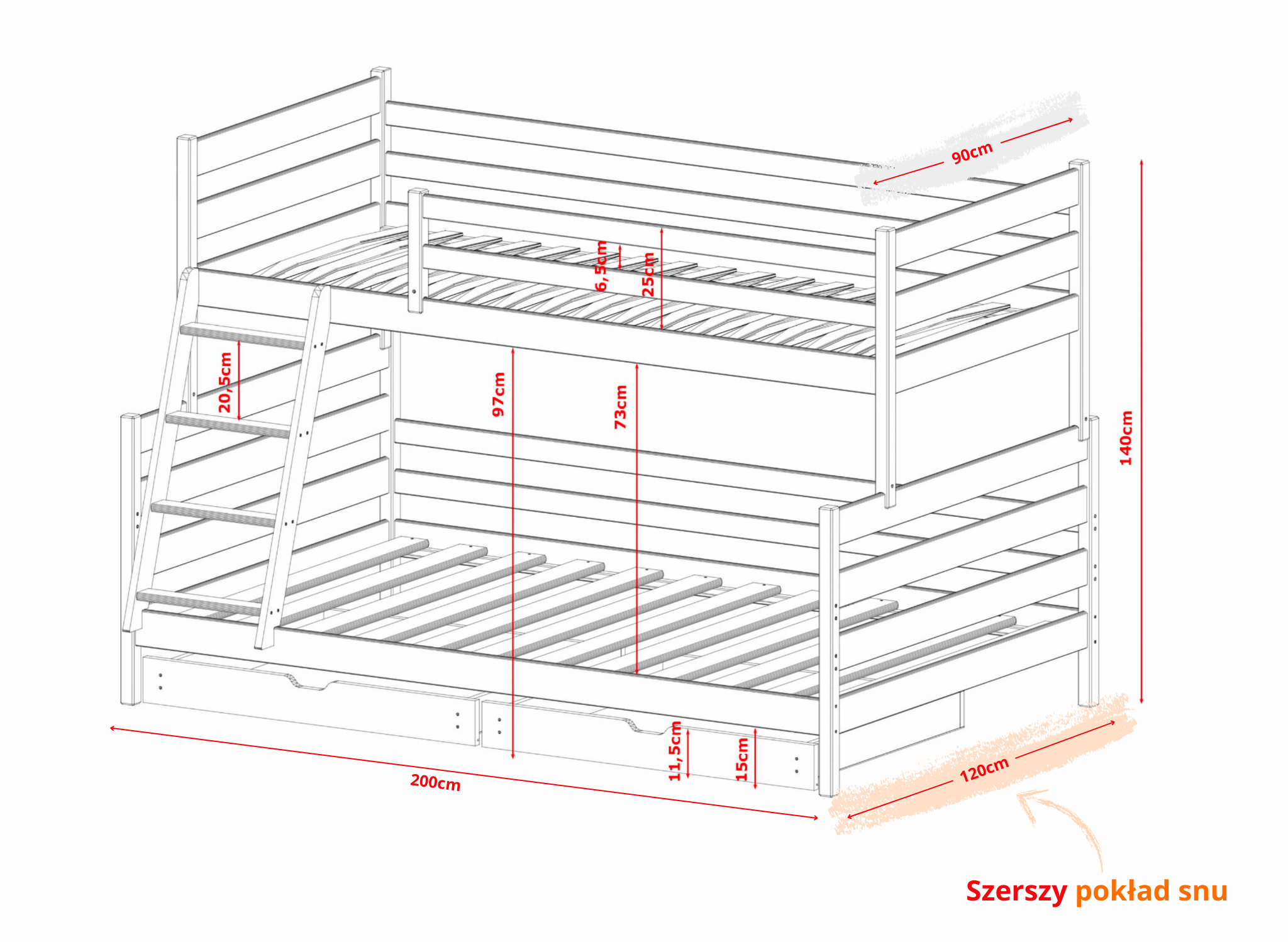 FAMI 3 FAMI Κουκέτα ΜΑΣΙΦ για 2 Άτομα (90x200/120x200) - Image 6