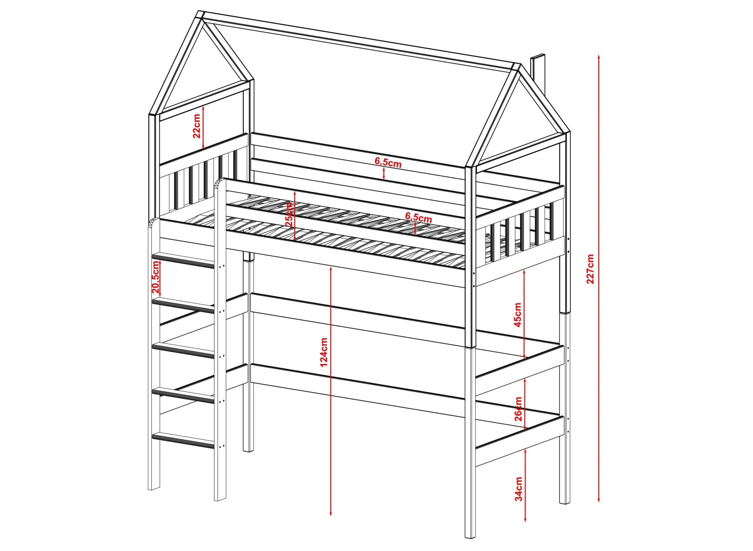 GLORIA 3 GLORIA Κουκέτα Loft Bed ΜΑΣΙΦ - Image 7