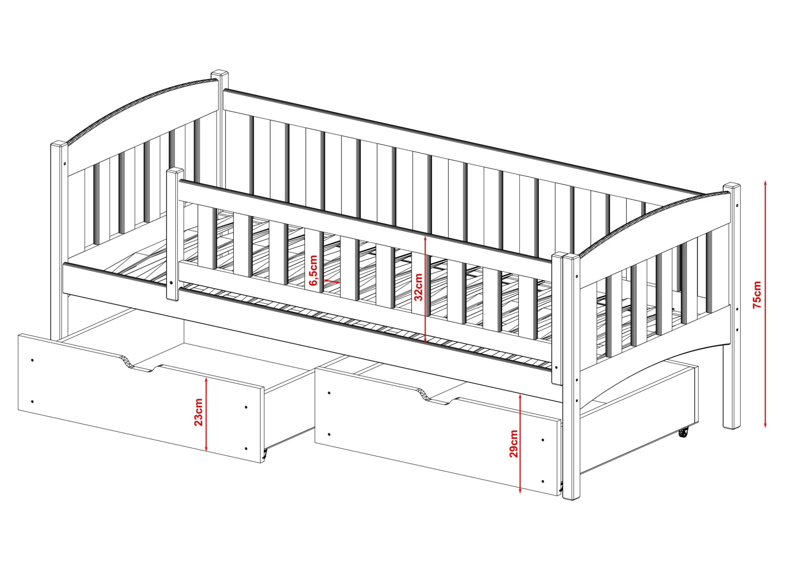 GUCIO2 Gucio Μontessori παιδικό κρεβάτι μασίφ - Image 3