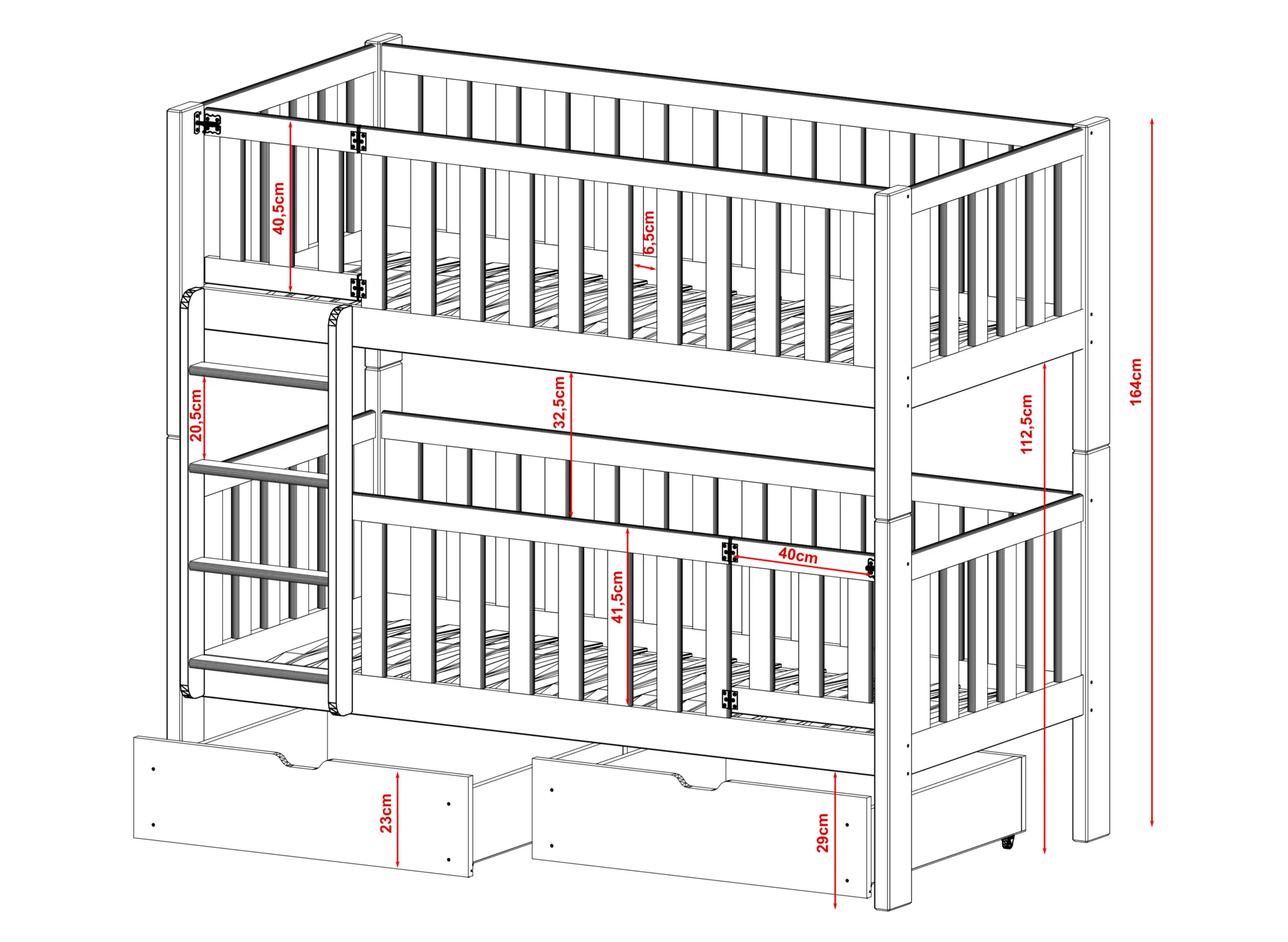 KSAWERY 3 KSAWERY Κουκέτα ΜΑΣΙΦ για 2 Άτομα (180x80) - Image 6