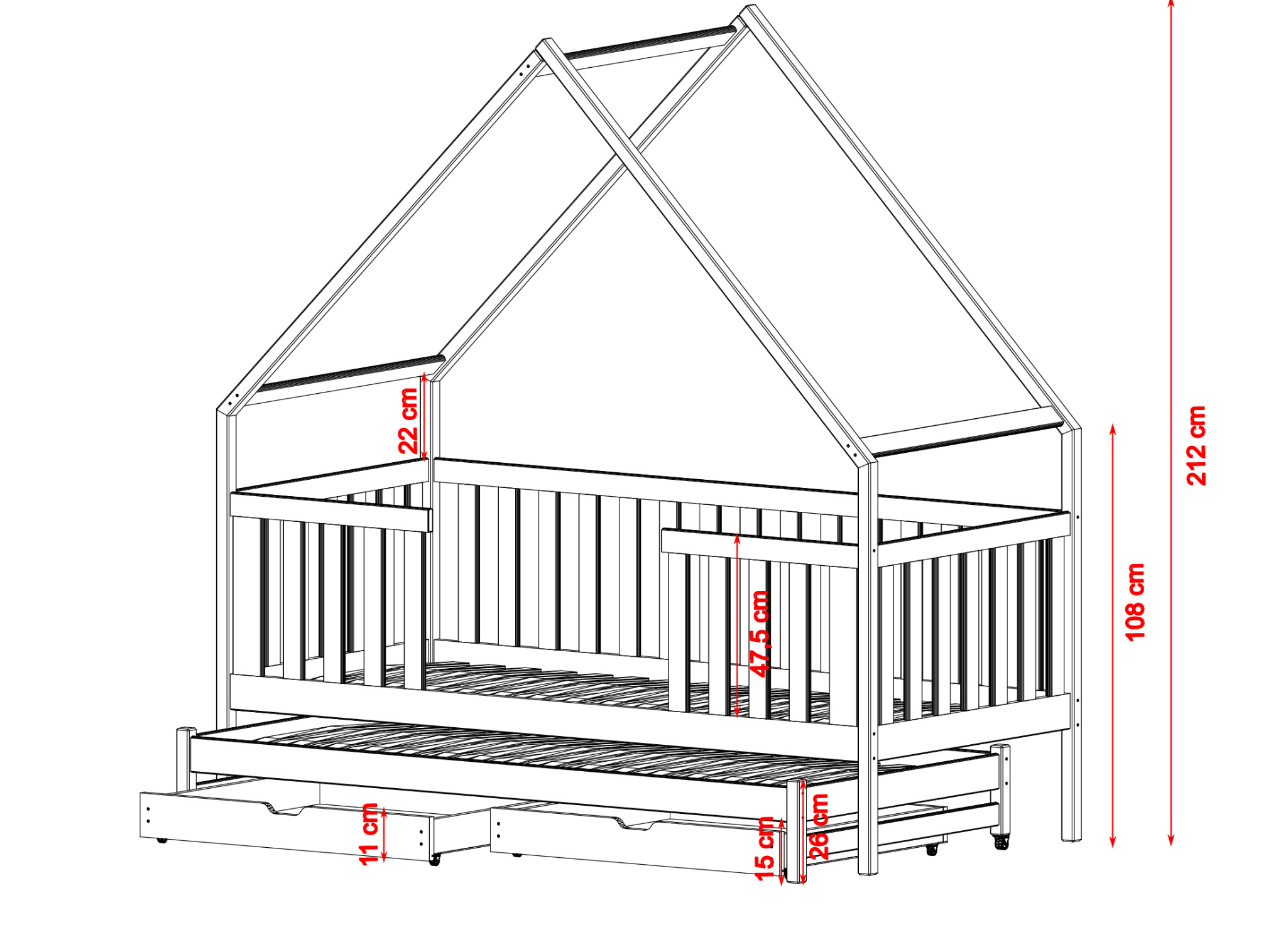 MAGIC2 Magic 2 ατόμων κρεβάτι ΜΑΣΙΦ με συρόμενο - Image 5