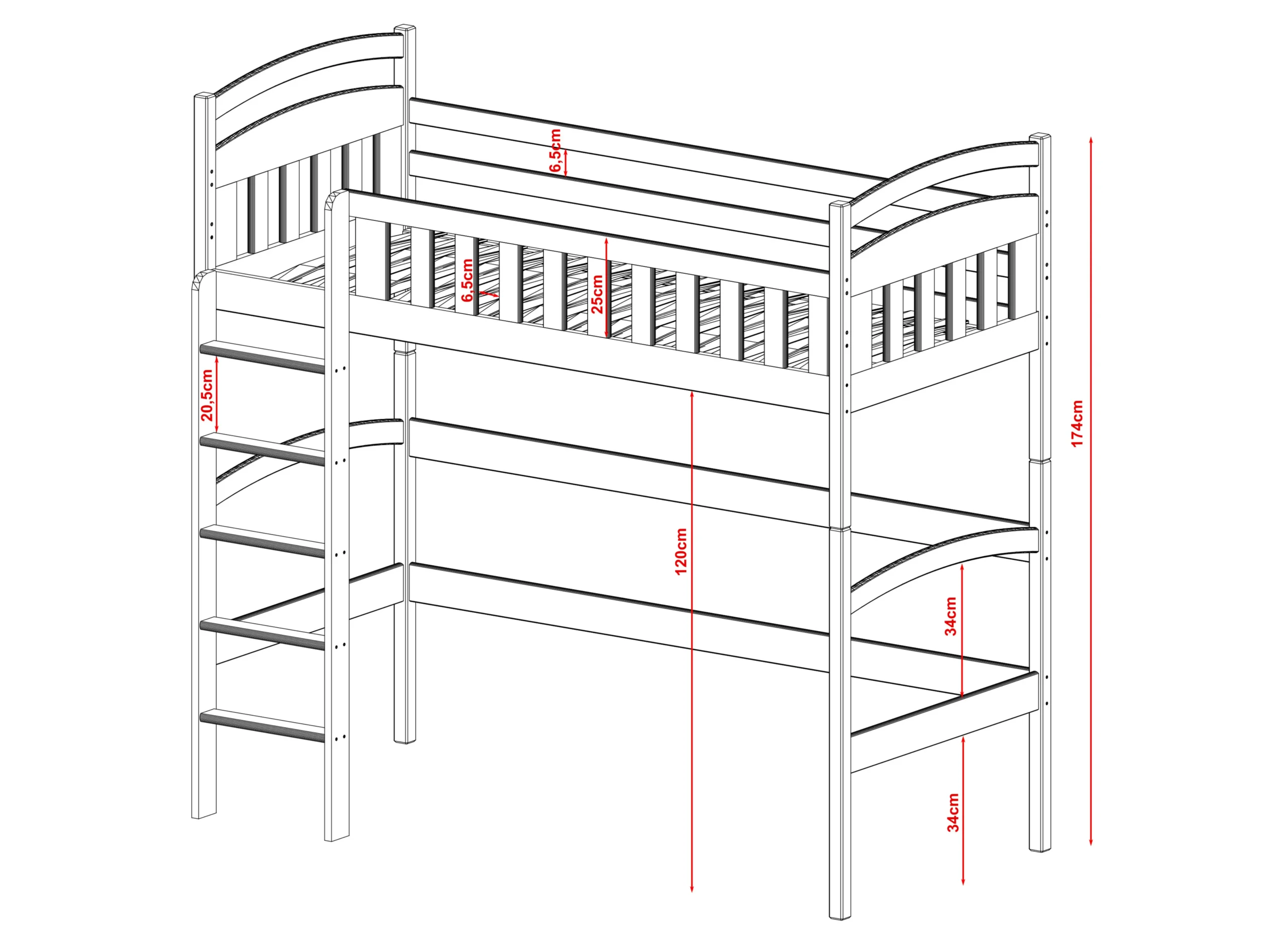 MIA 4 MIA Κουκέτα Loft Bed ΜΑΣΙΦ - Image 7