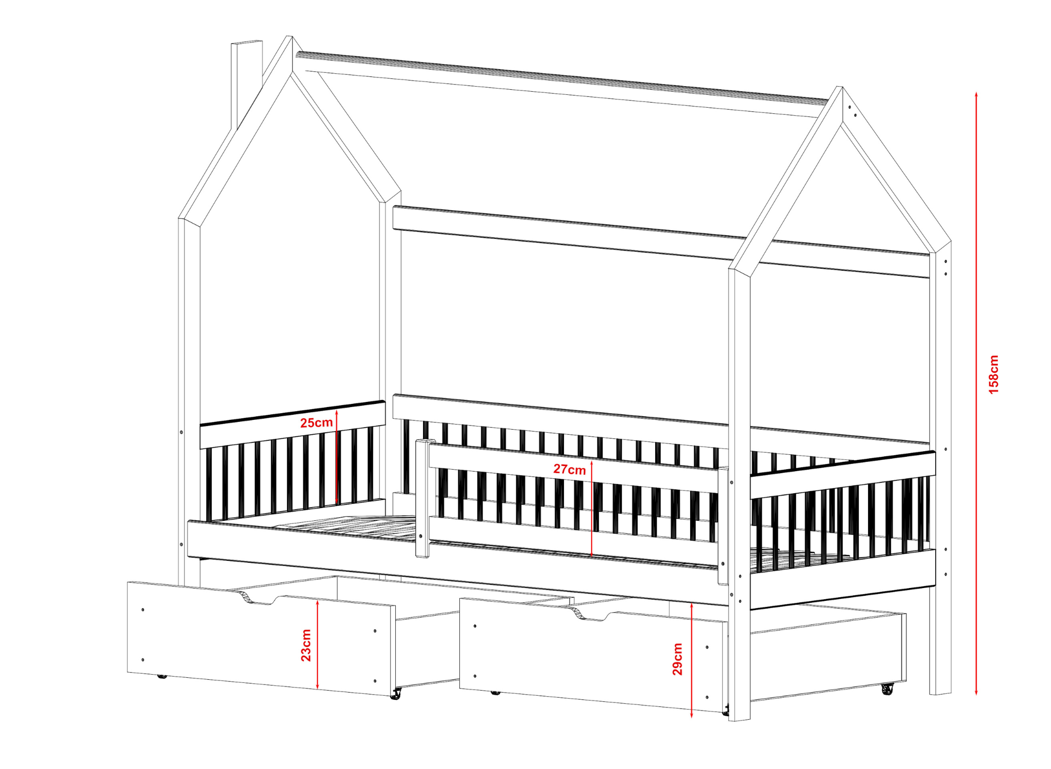 OSKAR 3 OSKAR Μontessori παιδικό κρεβάτι μασίφ - Image 3