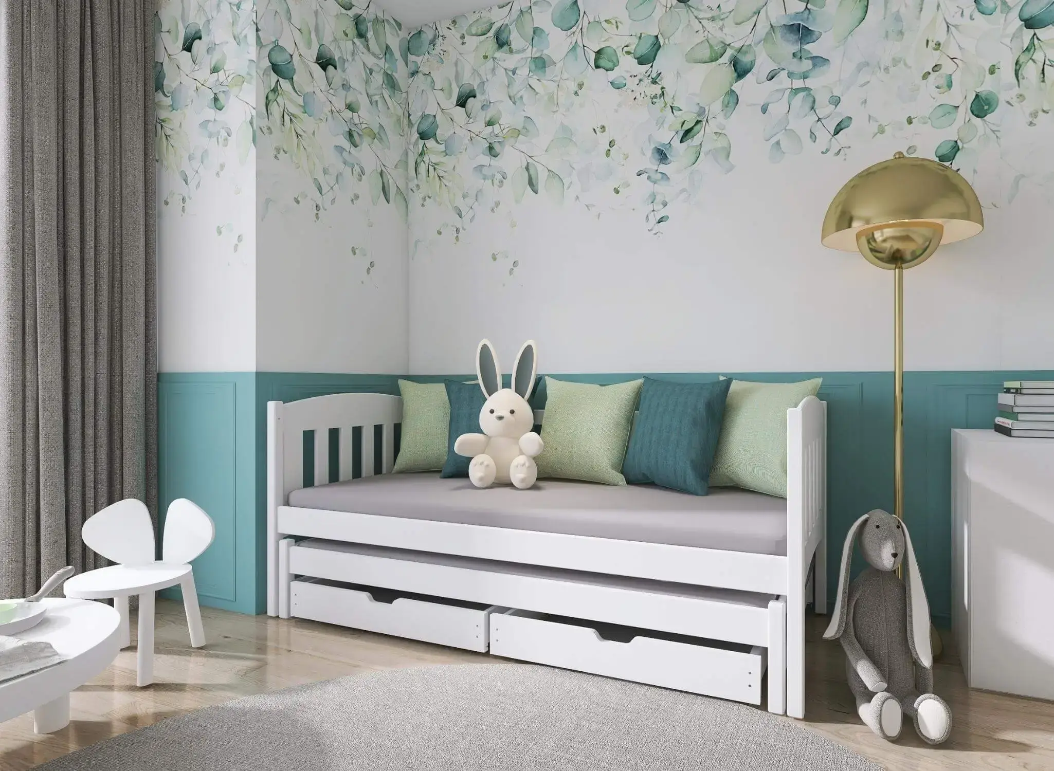 amelka2 Amelka 2 ατόμων κρεβάτι ΜΑΣΙΦ με συρόμενο - Image 1