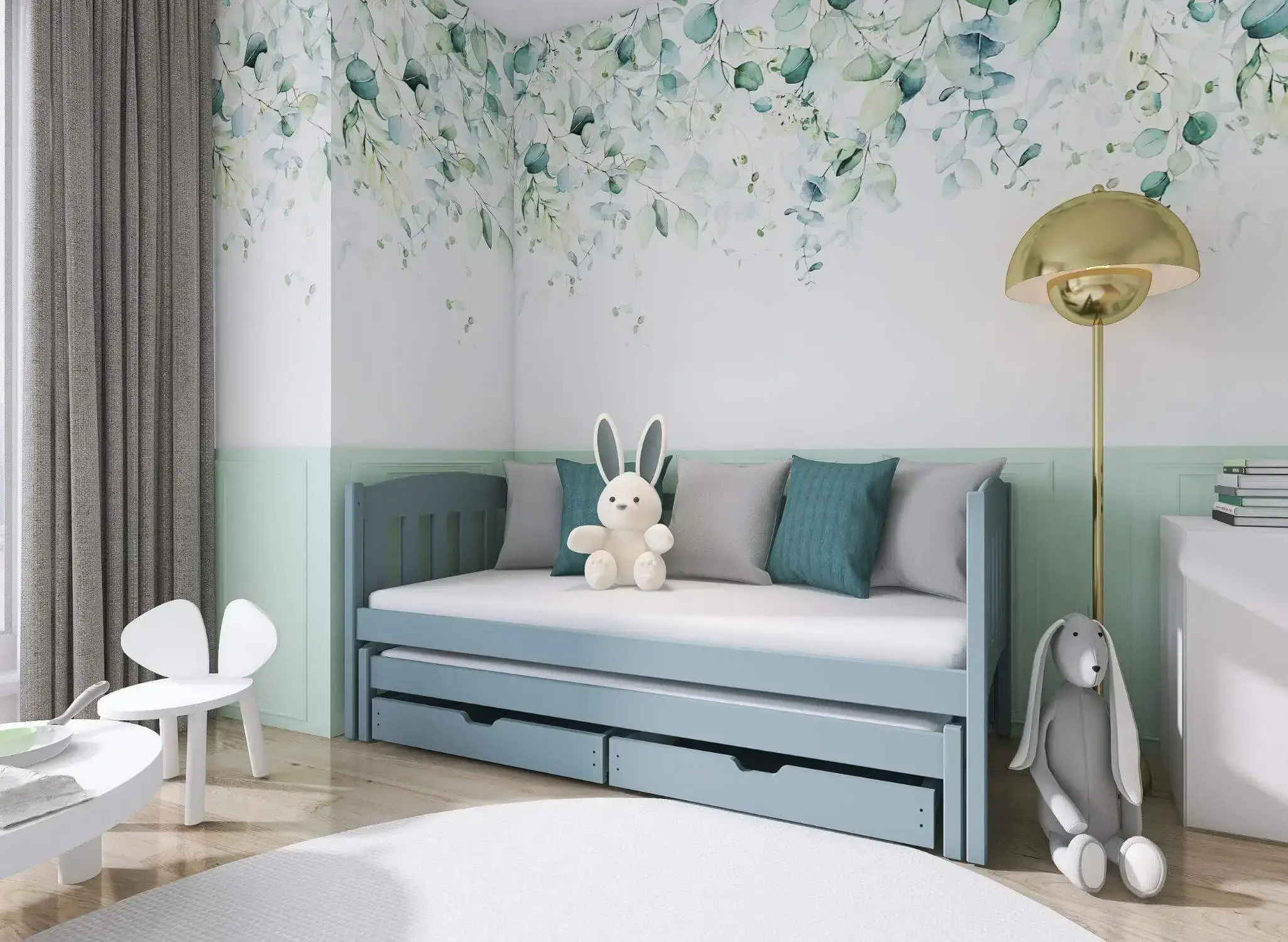 amelka4 Amelka 2 ατόμων κρεβάτι ΜΑΣΙΦ με συρόμενο - Image 3