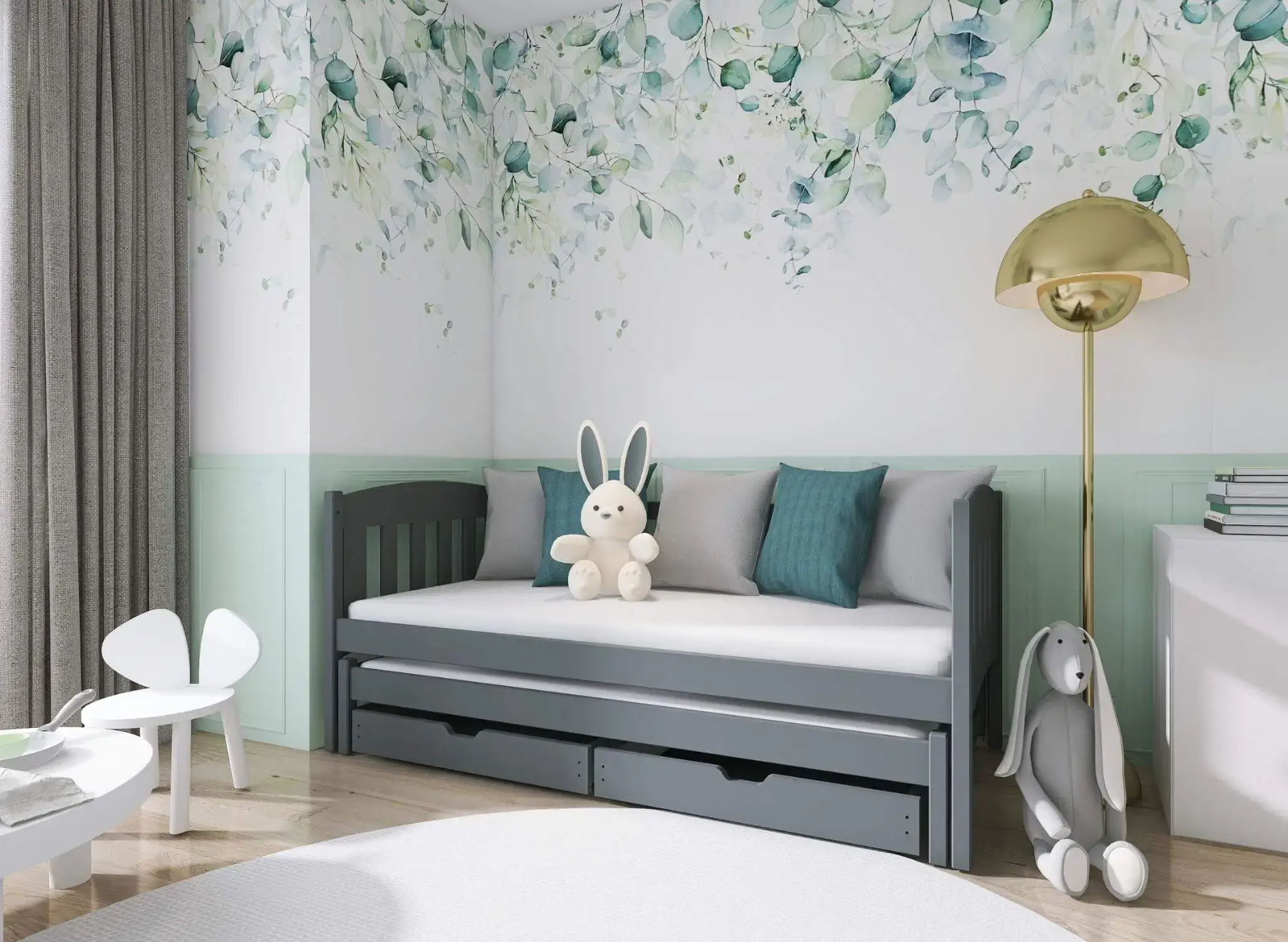 amelka5 Amelka 2 ατόμων κρεβάτι ΜΑΣΙΦ με συρόμενο - Image 2