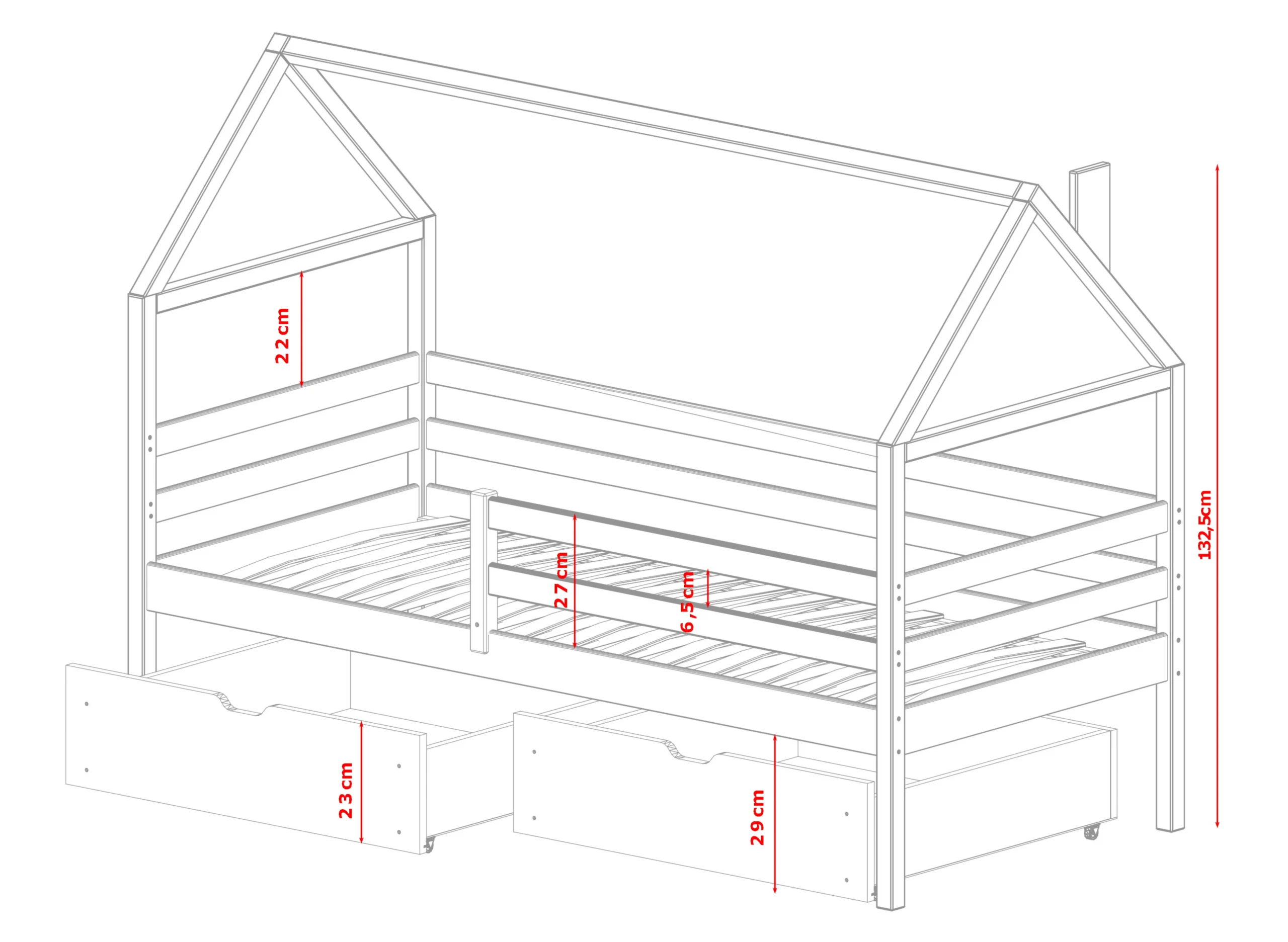 aron2 Aron Μontessori παιδικό κρεβάτι μασίφ - Image 3
