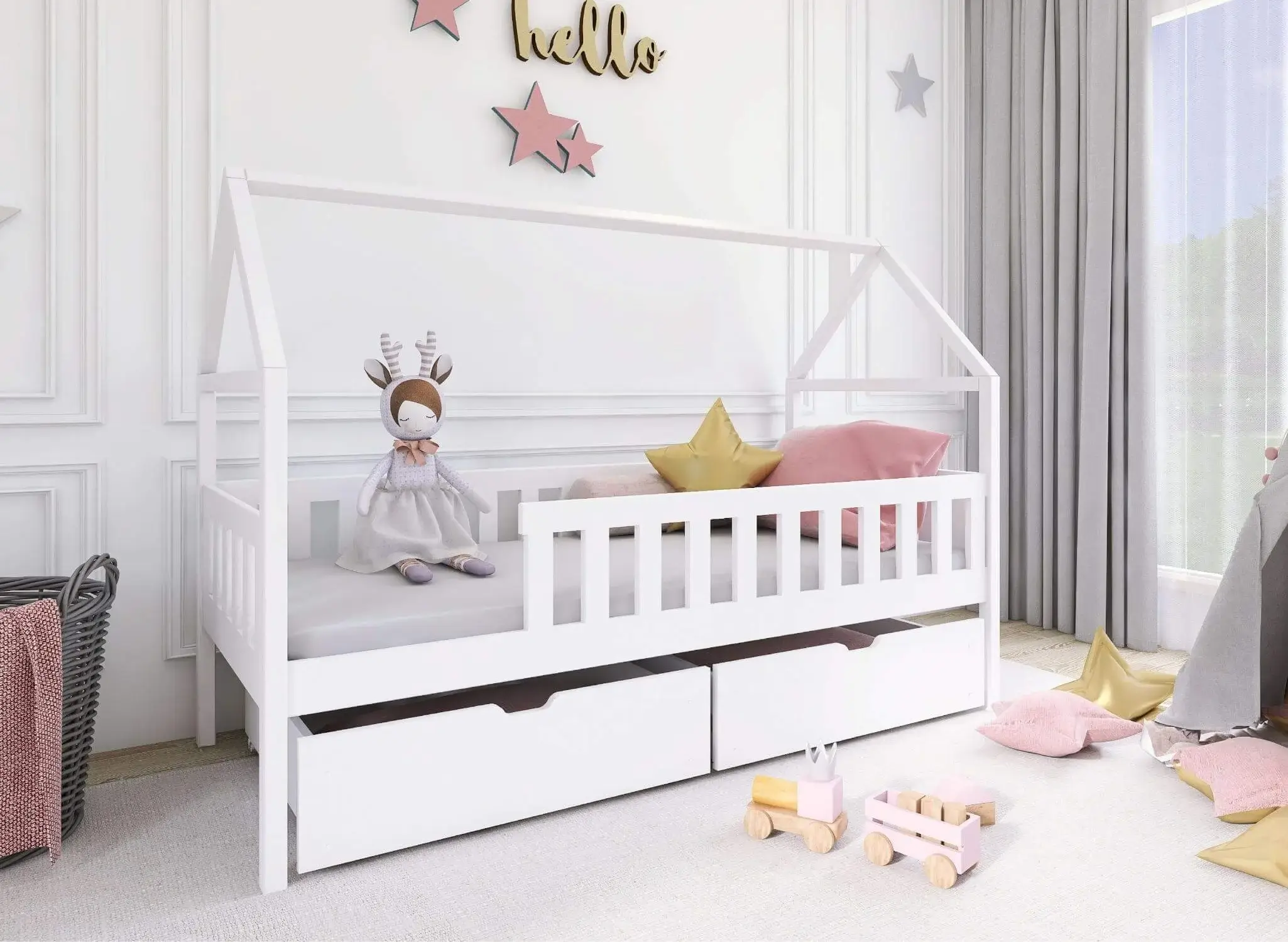 domi 1 Domi Μontessori παιδικό κρεβάτι μασίφ - Image 1