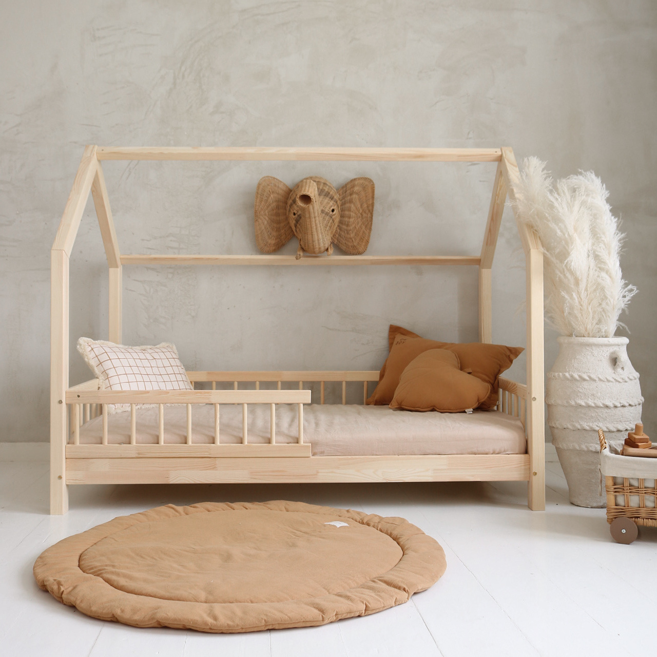 eng_pl_Bello-662_2 Bello Μontessori παιδικό κρεβάτι μασίφ με αφαιρούμενα κάγκελα - Image 5