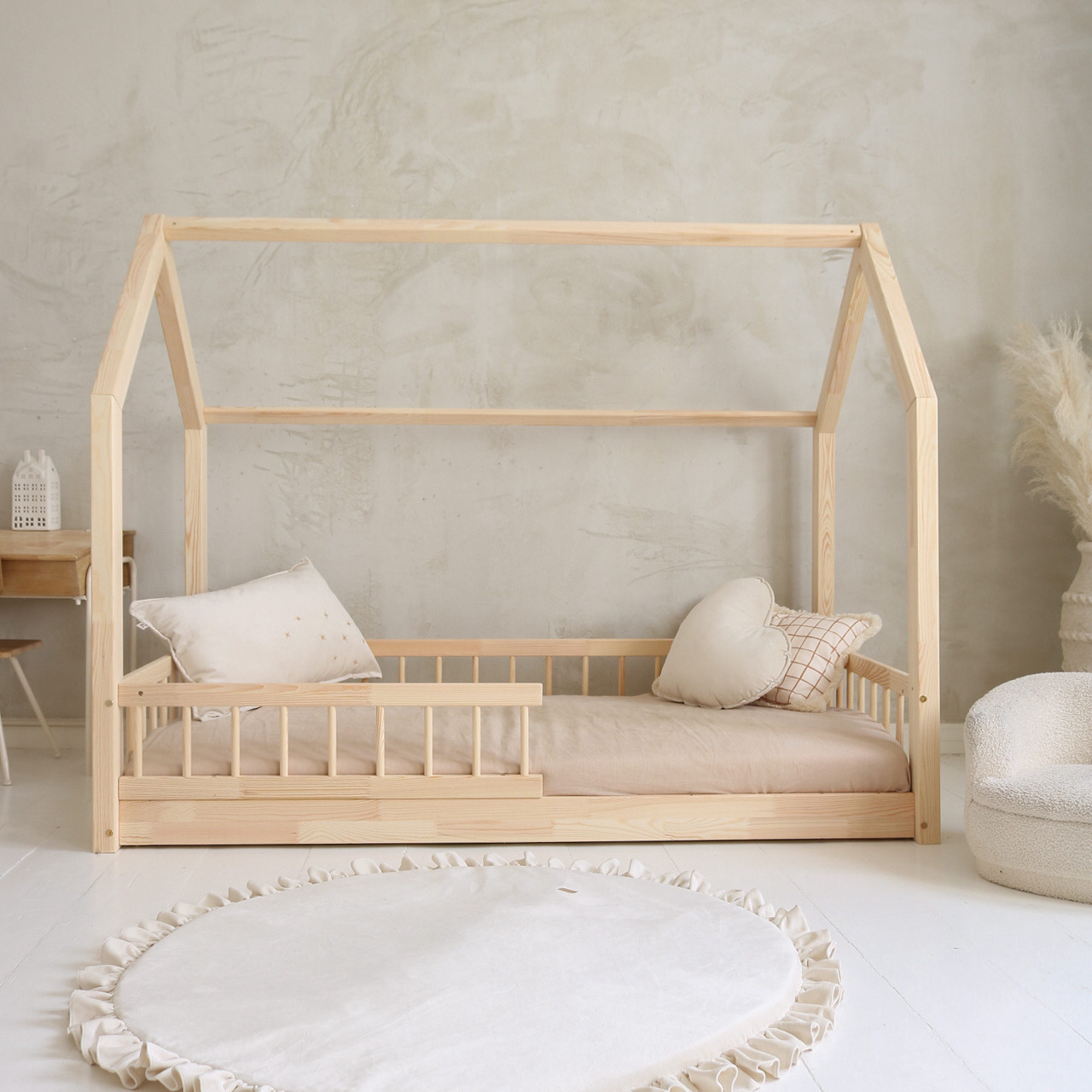 eng_pl_Bello-662_4 Bello Μontessori παιδικό κρεβάτι μασίφ με αφαιρούμενα κάγκελα - Image 3