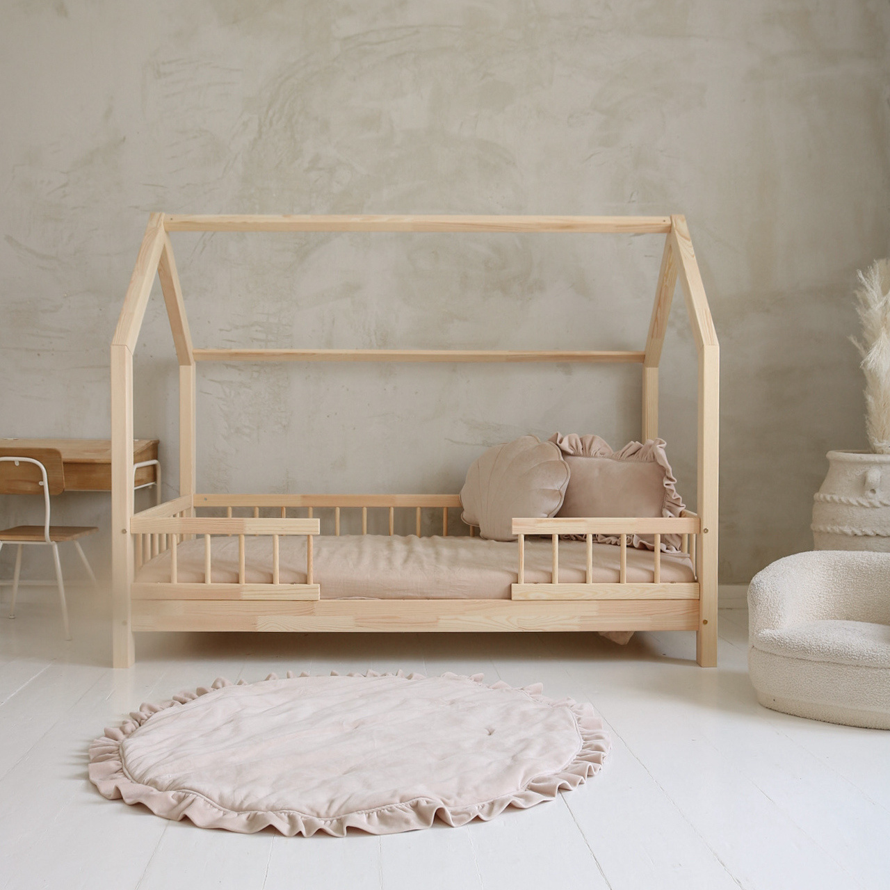 eng_pl_Bello-Duo-663_1 (1) Bello Duo Μontessori παιδικό κρεβάτι μασίφ με αφαιρούμενα κάγκελα - Image 2