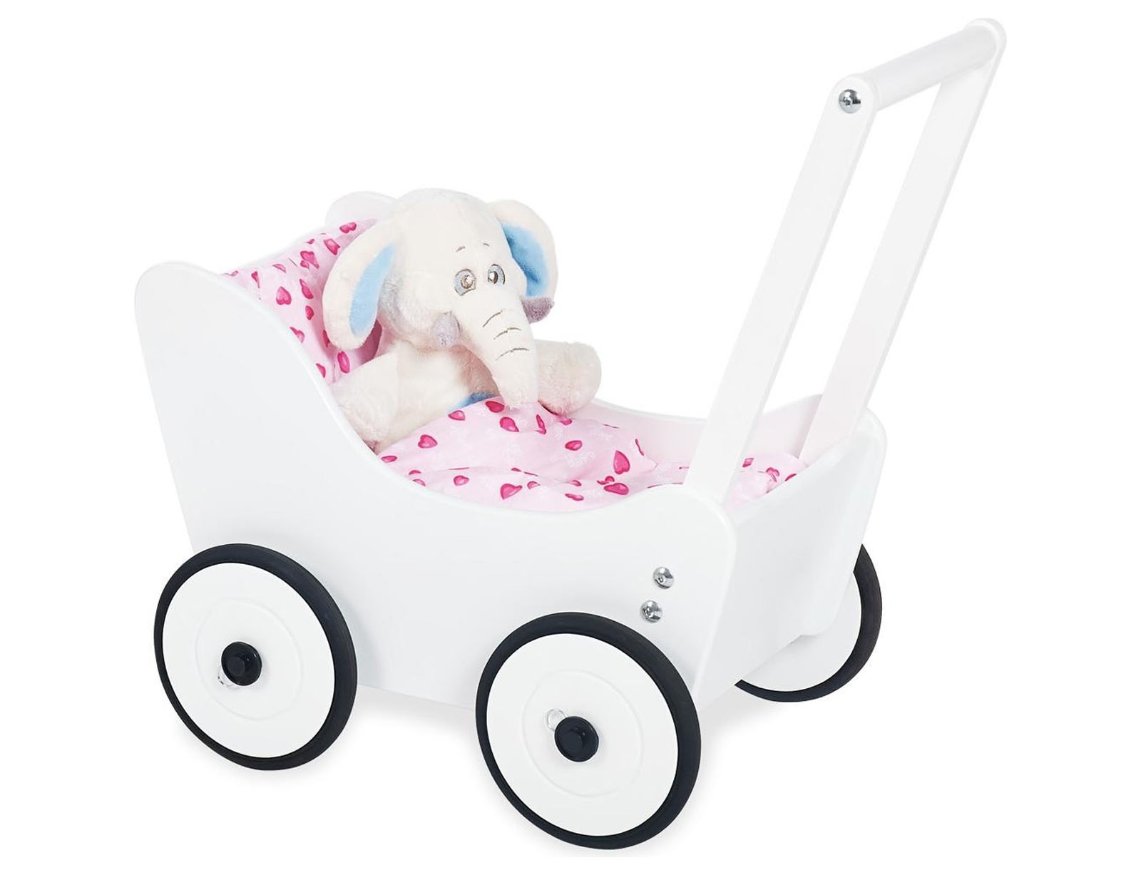 image_returner Ξύλινο Καρότσι για κούκλες Maria 53x35x58cm - Ηλικίες 1 έτους και άνω - White - Image 1