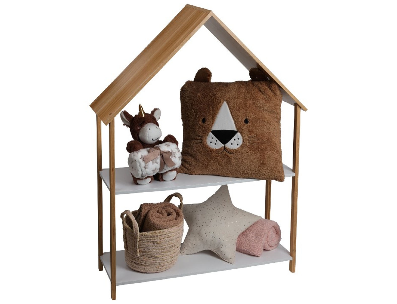 image_returner_extra Ραφιέρα Σχέδιο Σπίτι με 2 ράφια 80x30x108cm - Image 2