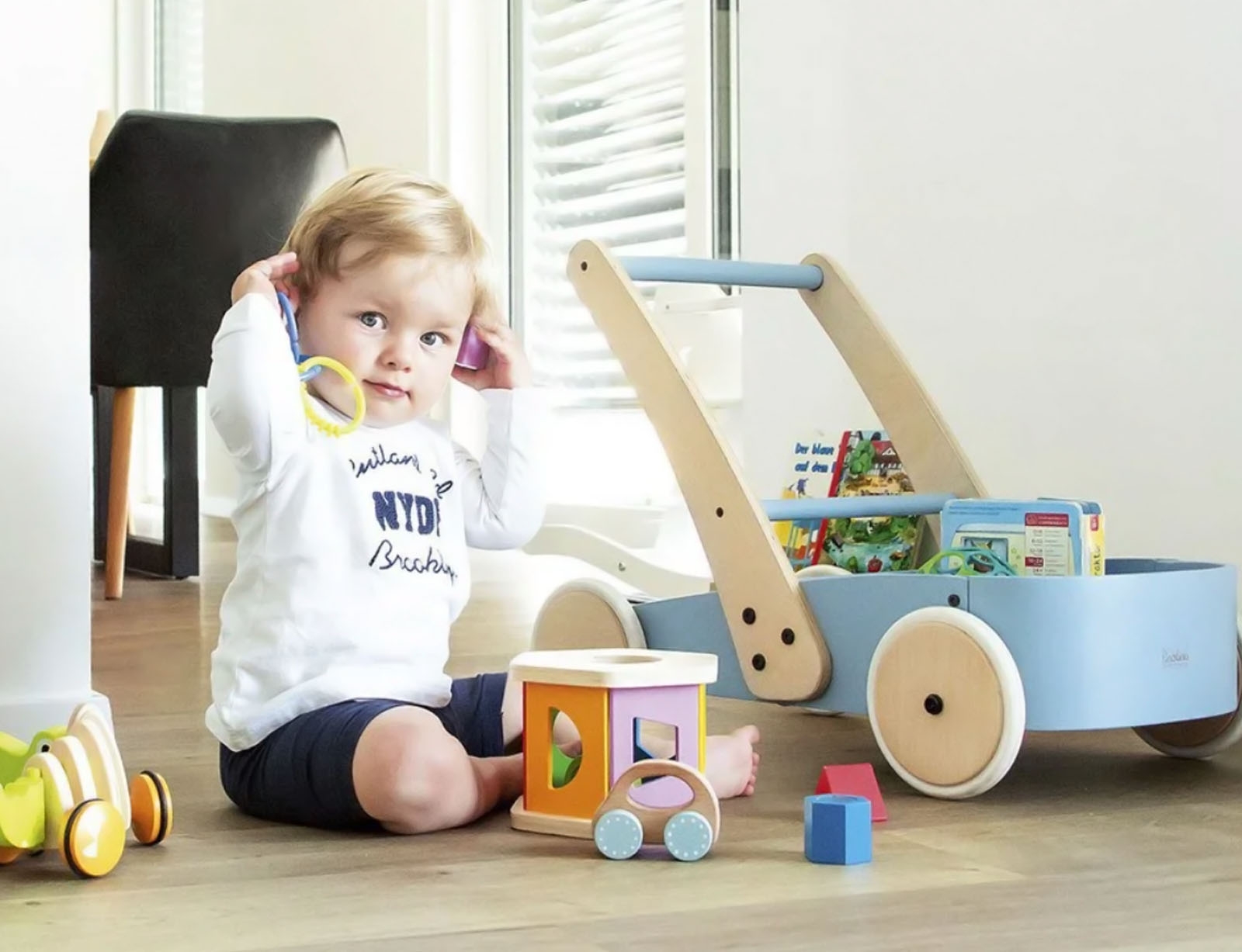 image_returner_extra Ξύλινη Περπατούρα Fiete 61x36x48cm - Ηλικίες 1+ Μπλε - Image 2