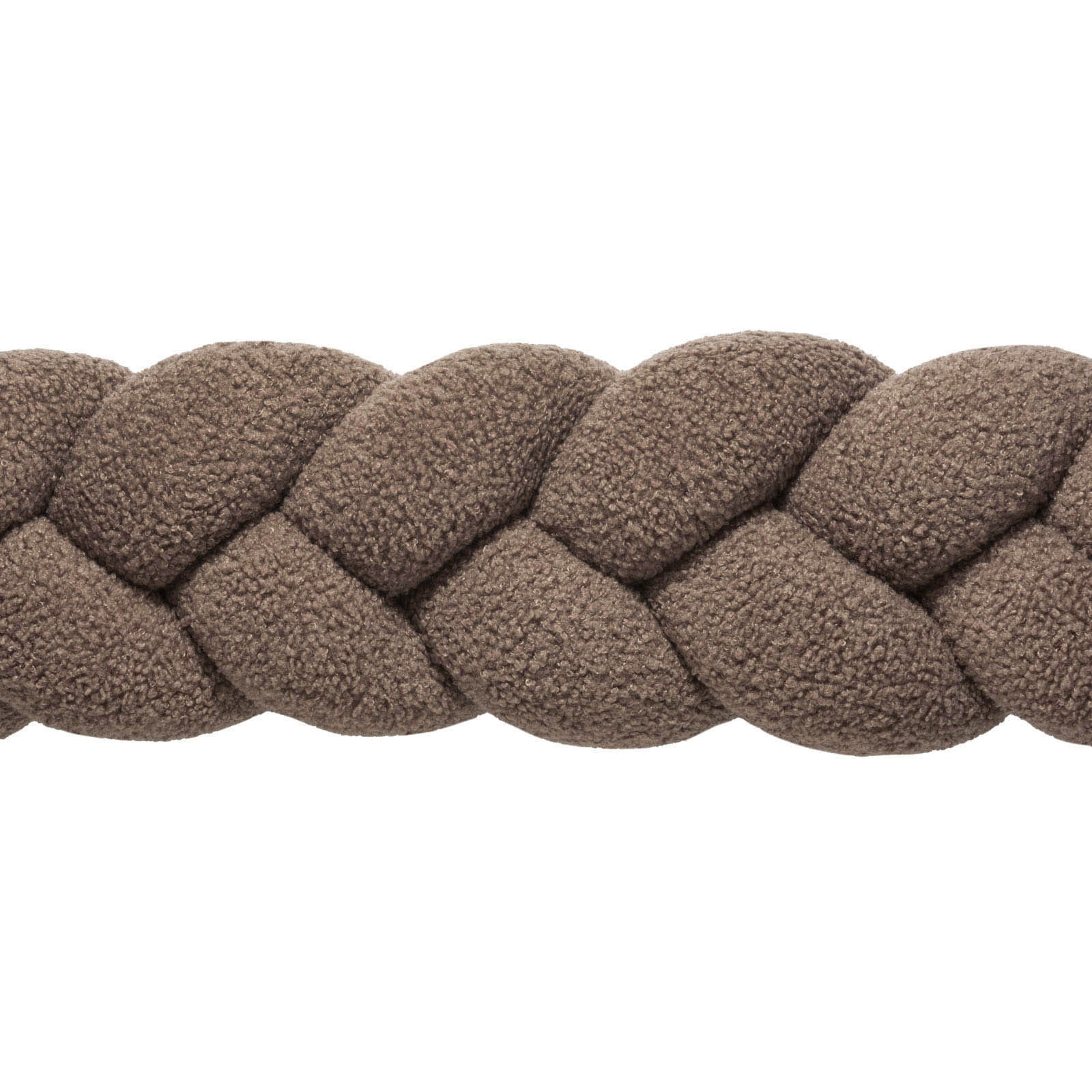 jukki_braided_cot_bumper_boucle_brown_05 Πάντα πλεξούδα τριπλή χειροποίητη Boucle 200x18εκ. Brown - Image 5