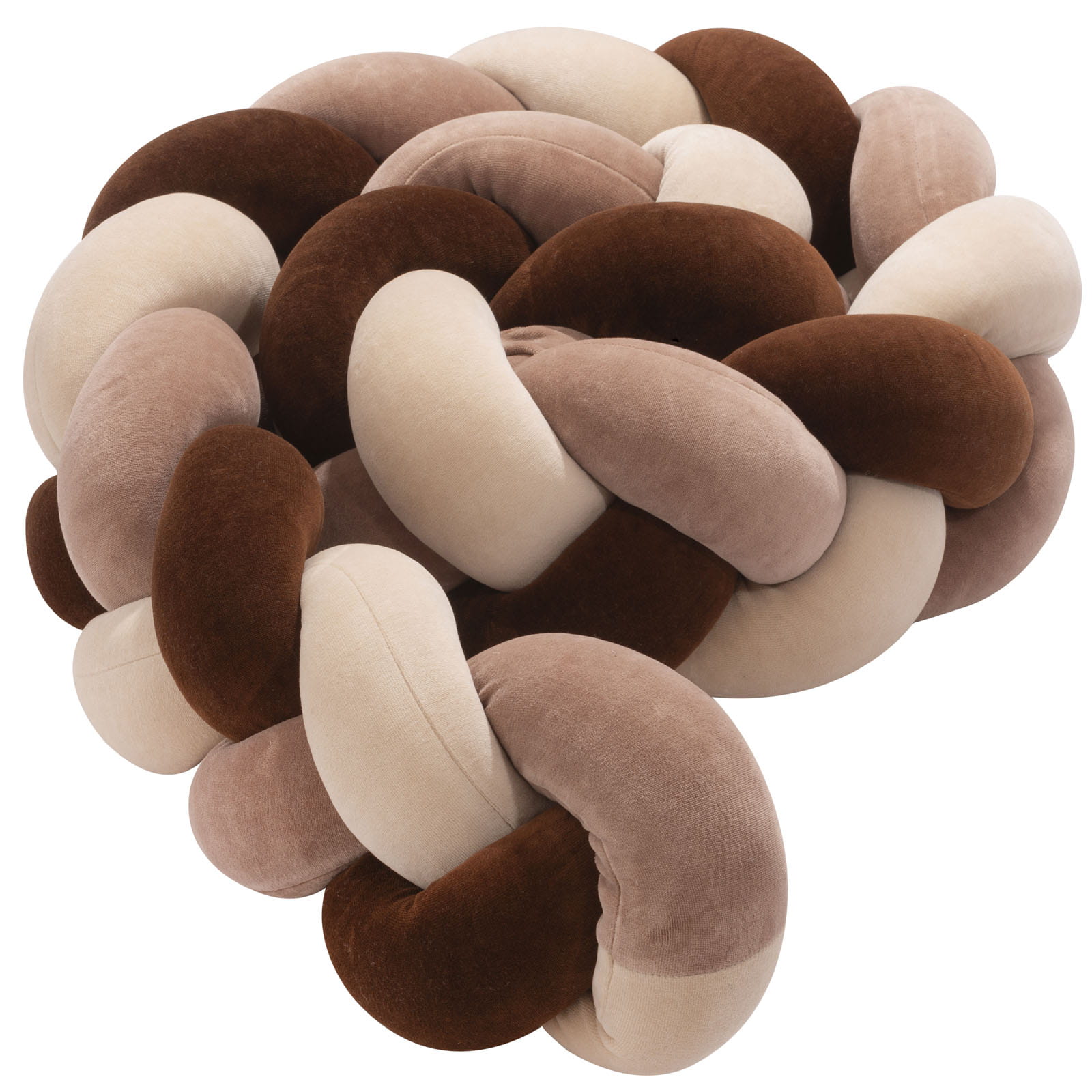 jukki_braided_cot_bumper_latte_mix_04 Πάντα πλεξούδα τριπλή χειροποίητη velvet 200x18εκ. Latte Mix - Image 1