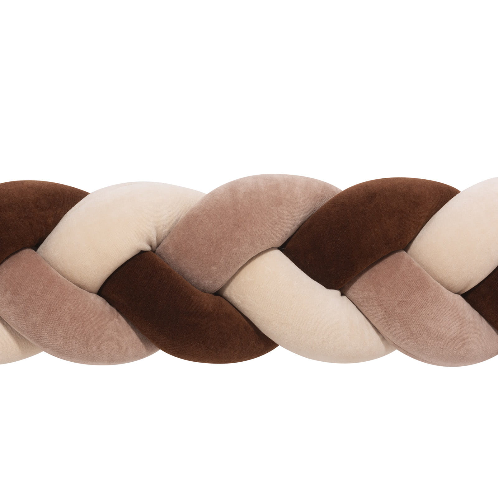 jukki_braided_cot_bumper_latte_mix_05 Πάντα πλεξούδα τριπλή χειροποίητη velvet 200x18εκ. Latte Mix - Image 3