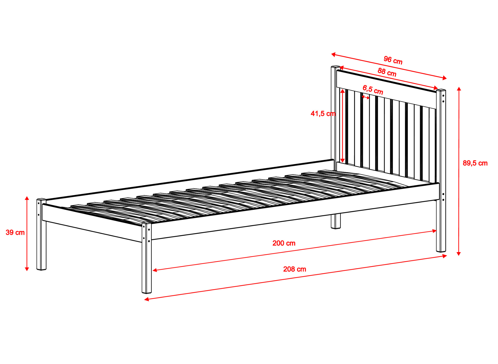 martin2 Martin παιδικό κρεβάτι μασίφ 200x90 εκ. Λευκό - Image 2