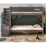 EVEREST Κουκέτα ΜΑΣΙΦ για στρώματα 200×90 Γκρι (ΧΩΡΙΣ ΣΚΕΠΗ) με Σκαλοπάτια - Image 7