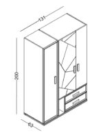 Τρίφυλλη ντουλάπα Evon - Image 5