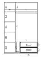 Τρίφυλλη ντουλάπα Evon - Image 6