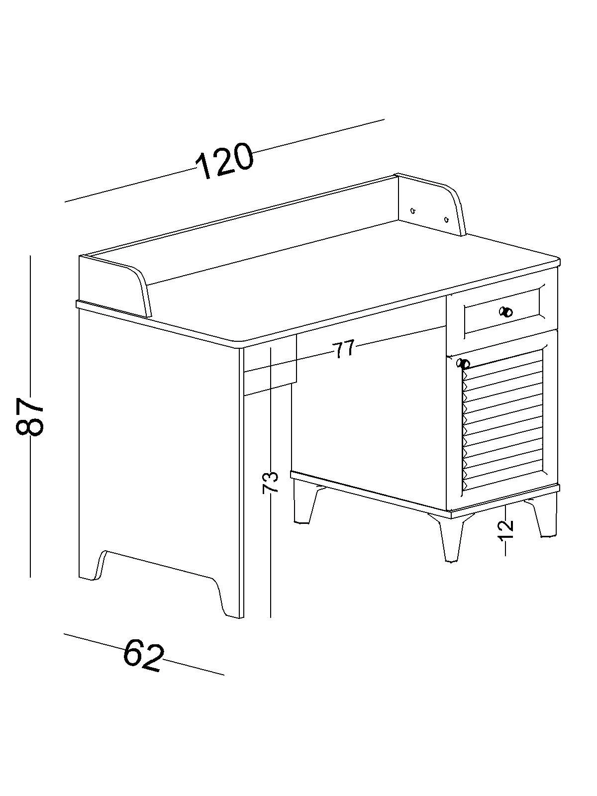 golf grafeio Γραφείο Golf με ράφια - Image 5