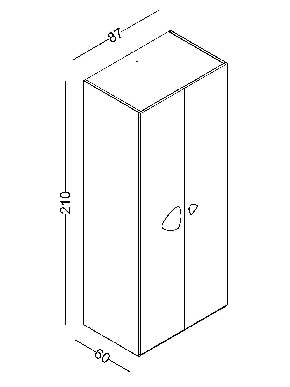 nora-askilikli-dolap-1 Δίφυλλη ντουλάπα Nora - Image 4