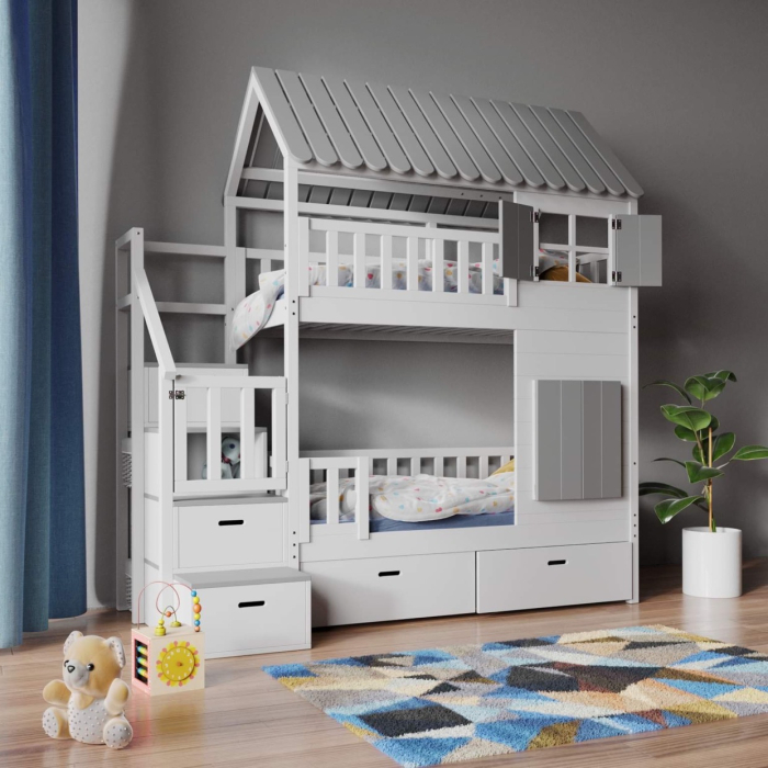 700px_IMG6485 IVI Κουκέτα με ενιαία σκεπή και σκαλοπάτια ΜΑΣΙΦ ξύλο - Image 4