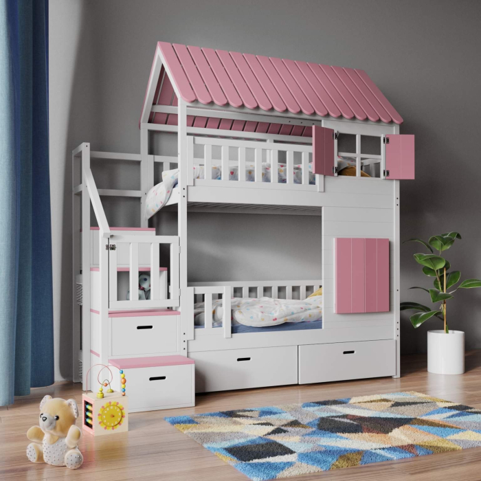 700px_IMG6488 IVI Κουκέτα με ενιαία σκεπή και σκαλοπάτια ΜΑΣΙΦ ξύλο - Image 2