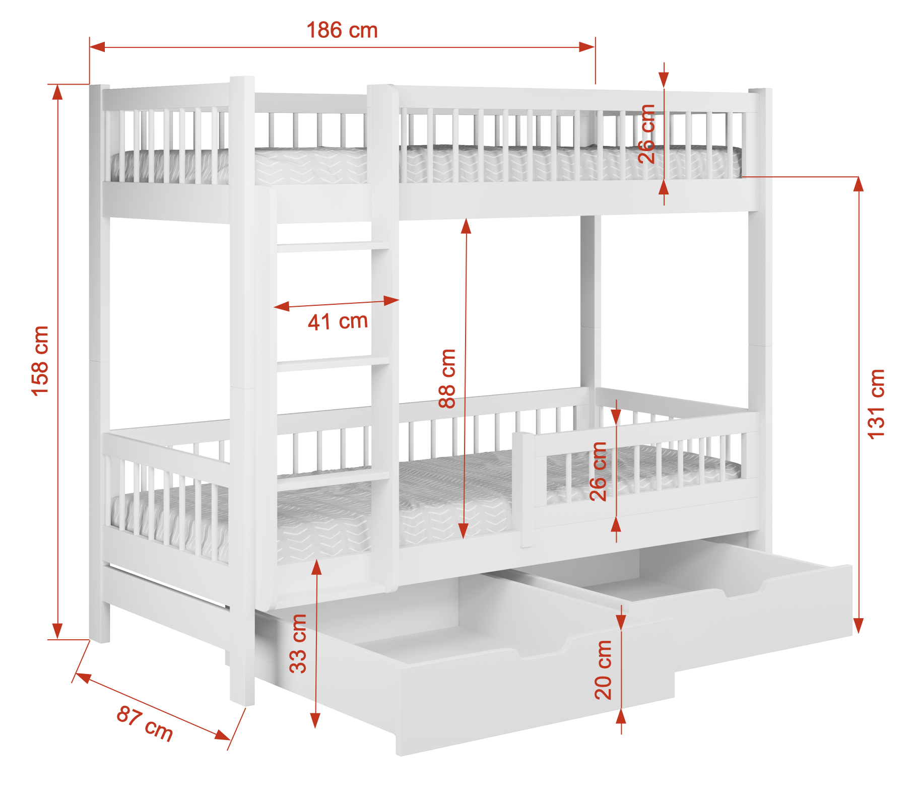 coen-180-80-wymiary COEN Κουκέτα ΜΑΣΙΦ 2 ατόμων - Image 3