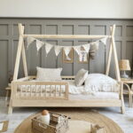 Tipi Montessori with rung rail παιδικό κρεβάτι φυσικό ξύλο - Image 2