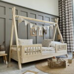 Tipi DUO Montessori with rung rail παιδικό κρεβάτι φυσικό ξύλο