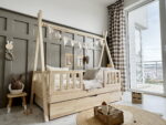 Tipi DUO PLUS with fence rail παιδικό κρεβάτι φυσικό ξύλο μασίφ με συρτάρι / δεύτερο κρεβάτι - Image 5
