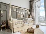 Tipi DUO PLUS with rung rail παιδικό κρεβάτι φυσικό ξύλο μασίφ με συρτάρι / δεύτερο κρεβάτι - Image 4