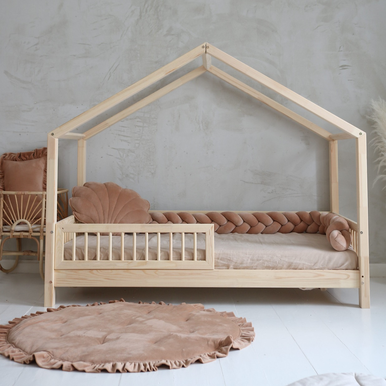 eng_pl_HouseBed-with-rung-rail-68_2 HouseBed Μontessori παιδικό κρεβάτι μασίφ - Image 2