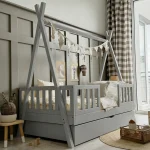 Tipi DUO PLUS παιδικό κρεβάτι με πλακέ κάγκελο και συρτάρι ή δεύτερο κρεβάτι - Image 8
