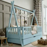 Tipi DUO PLUS παιδικό κρεβάτι με πλακέ κάγκελο και συρτάρι ή δεύτερο κρεβάτι - Image 9