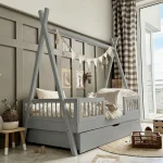 Tipi DUO PLUS παιδικό κρεβάτι με στρογγυλό κάγκελο και συρτάρι ή δεύτερο κρεβάτι - Image 9