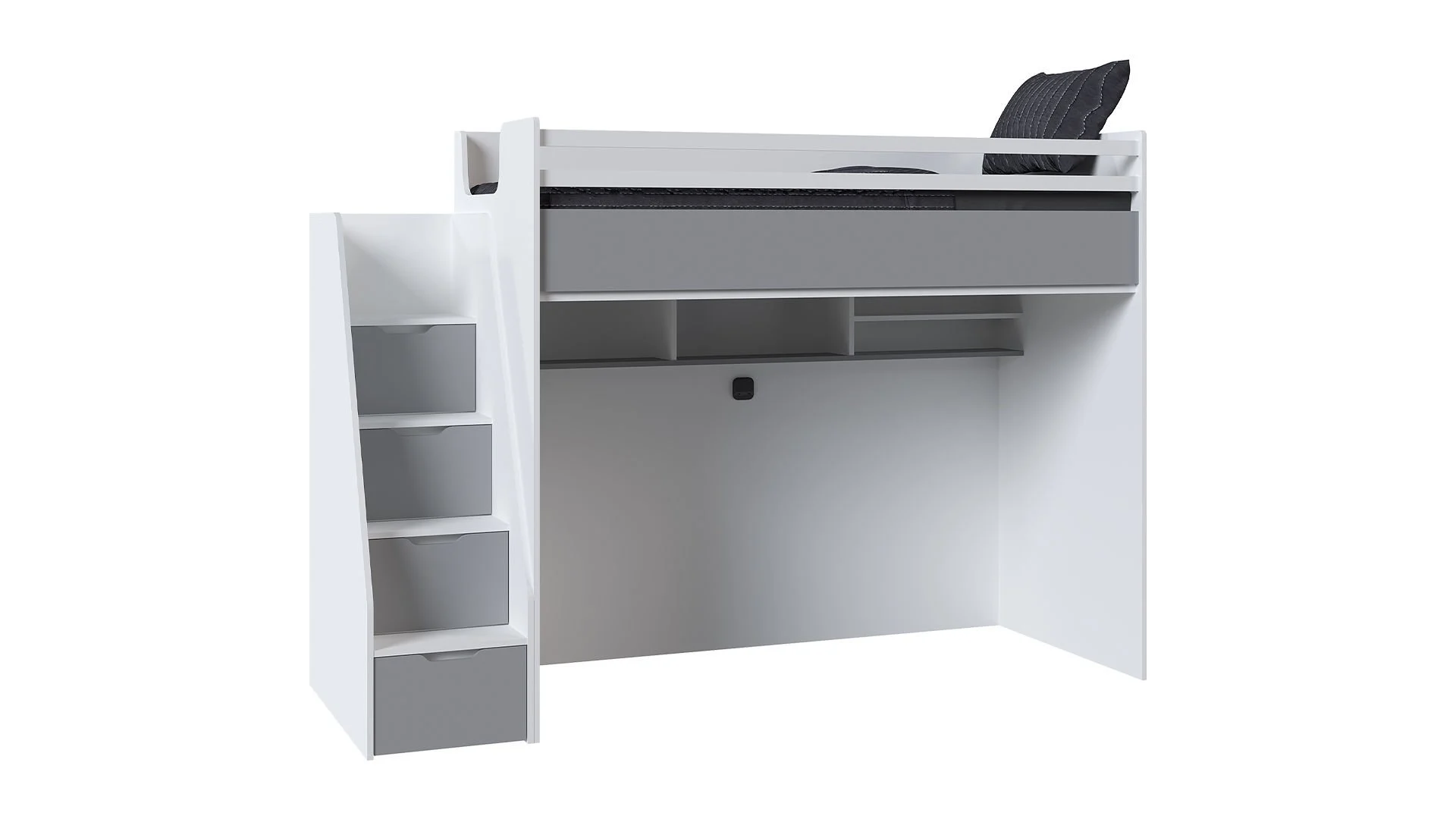 0002-8 JOKER Πολυμορφική Παιδική Κουκέτα Λευκή / Γκρι για στρώματα 200×100 - Image 8