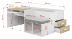 MEGAN Παιδικό κρεβάτι με γραφείο - Image 2