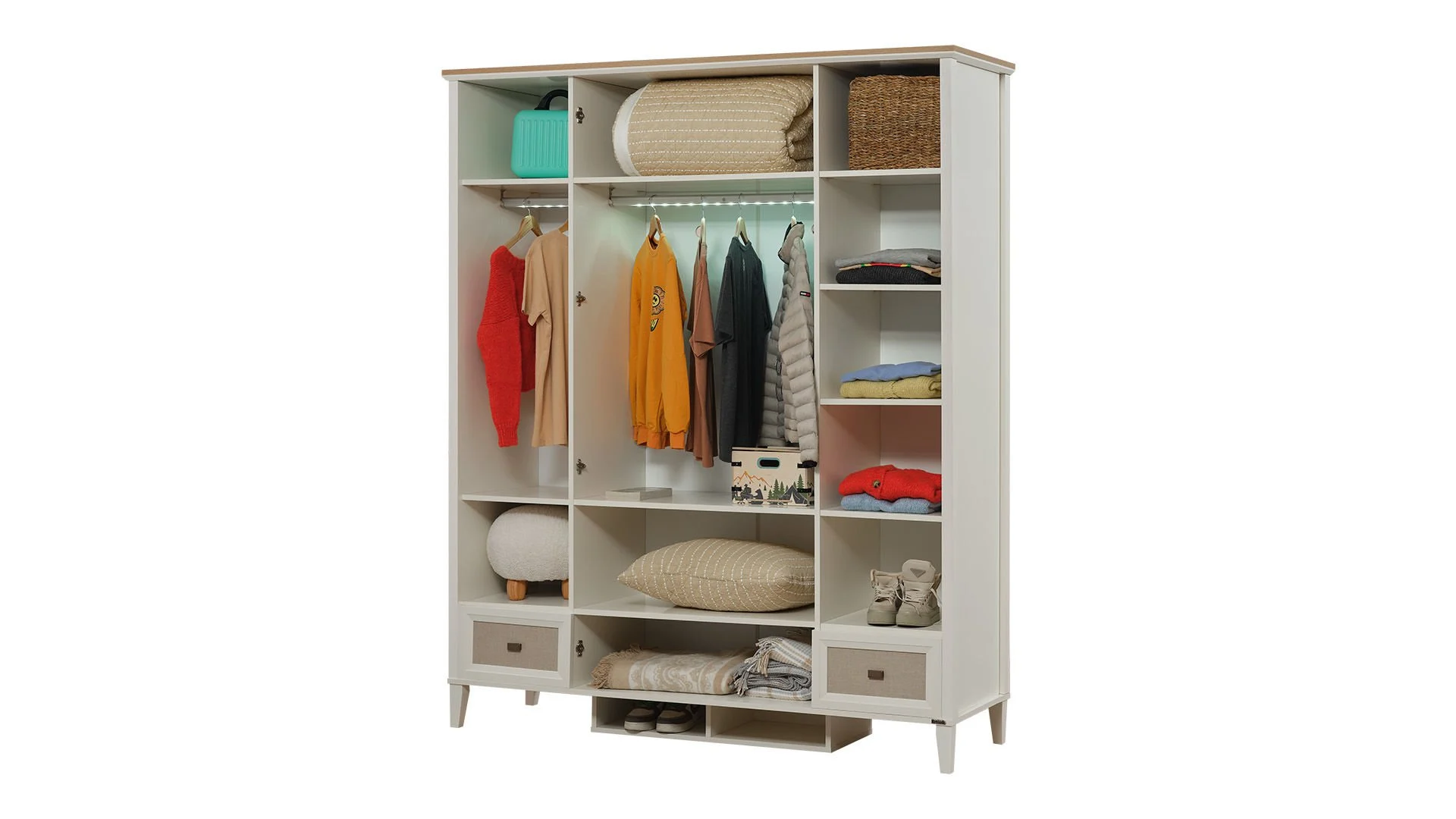 17 Τετράφυλλη ντουλάπα με καθρέφτη Orion - Image 2