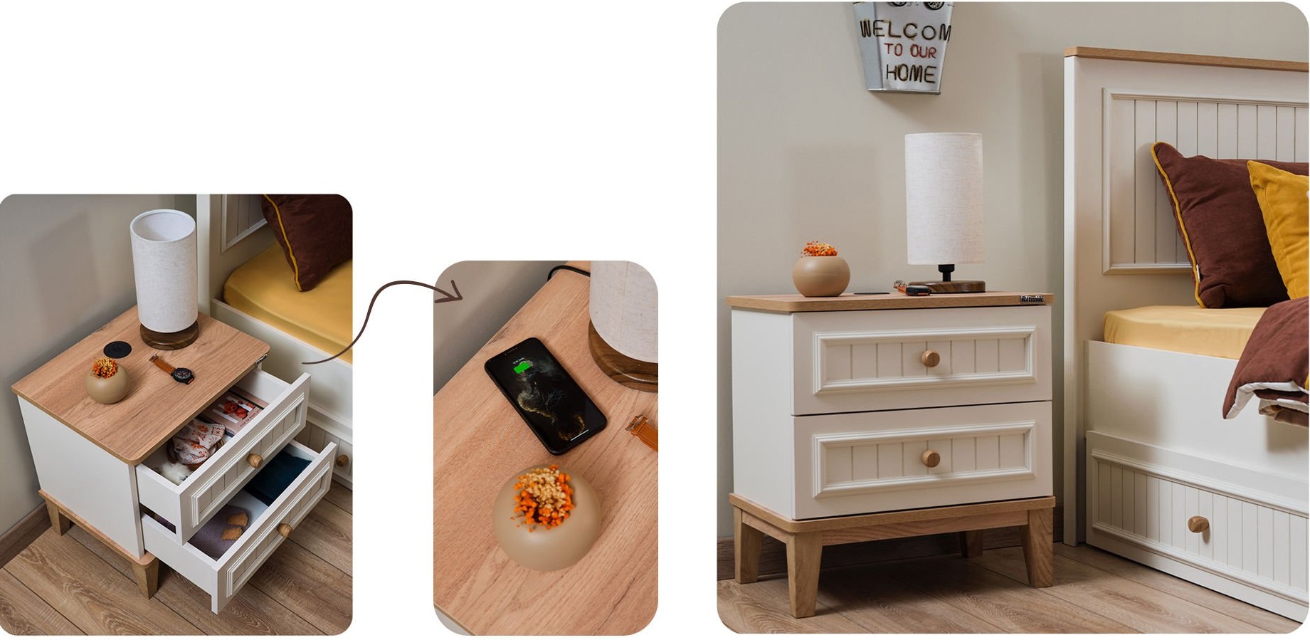 2 Κομοδίνο Mirage με υποδοχή Usb - Image 2