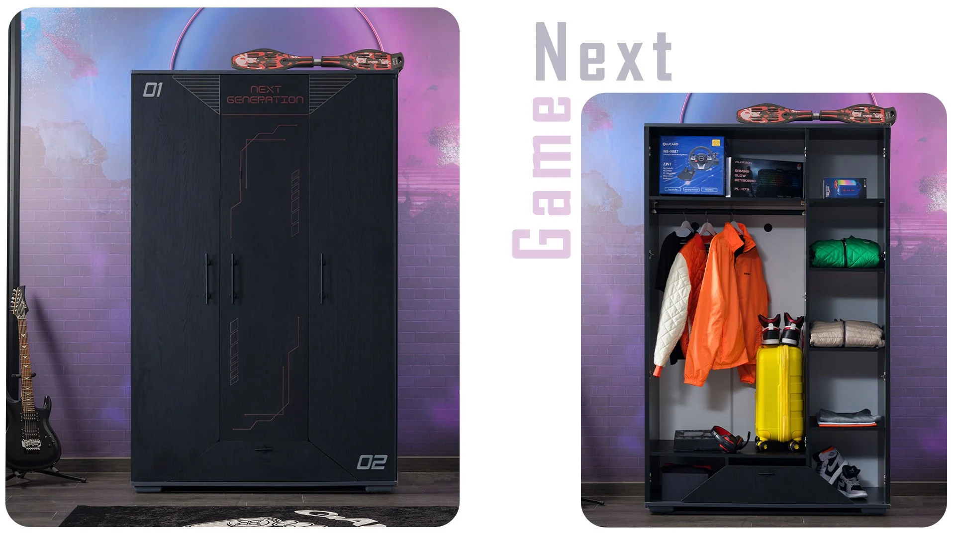 2 Τρίφυλλη ντουλάπα Next Game Lite - Image 2