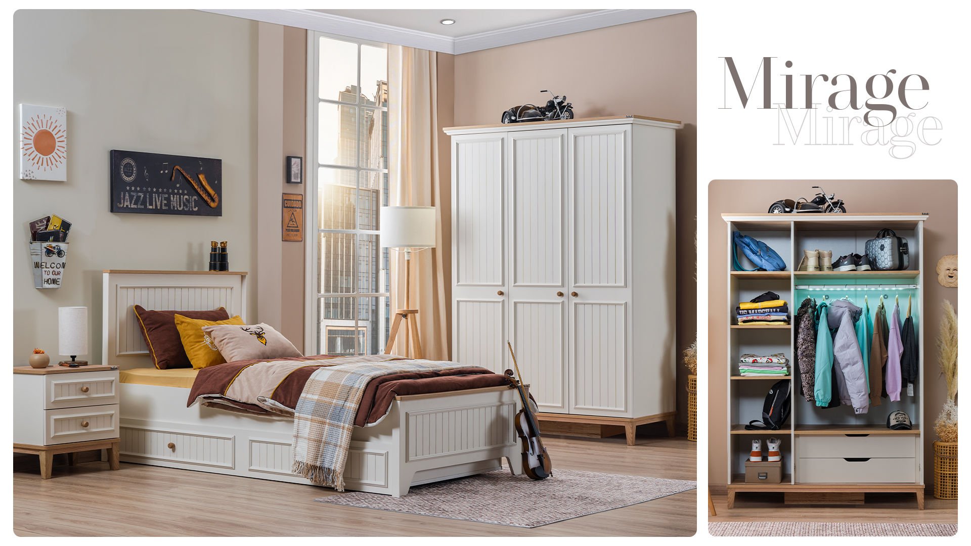 2 Τρίφυλλη ντουλάπα Mirage - Image 2