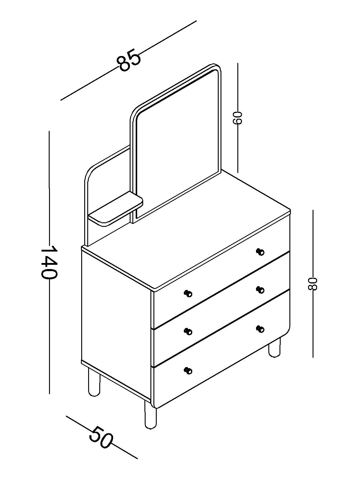 3 Συρταριέρα με καθρέφτη Sofia - Image 4