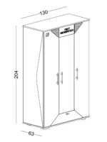 Τρίφυλλη ντουλάπα Next Game Lite - Image 4